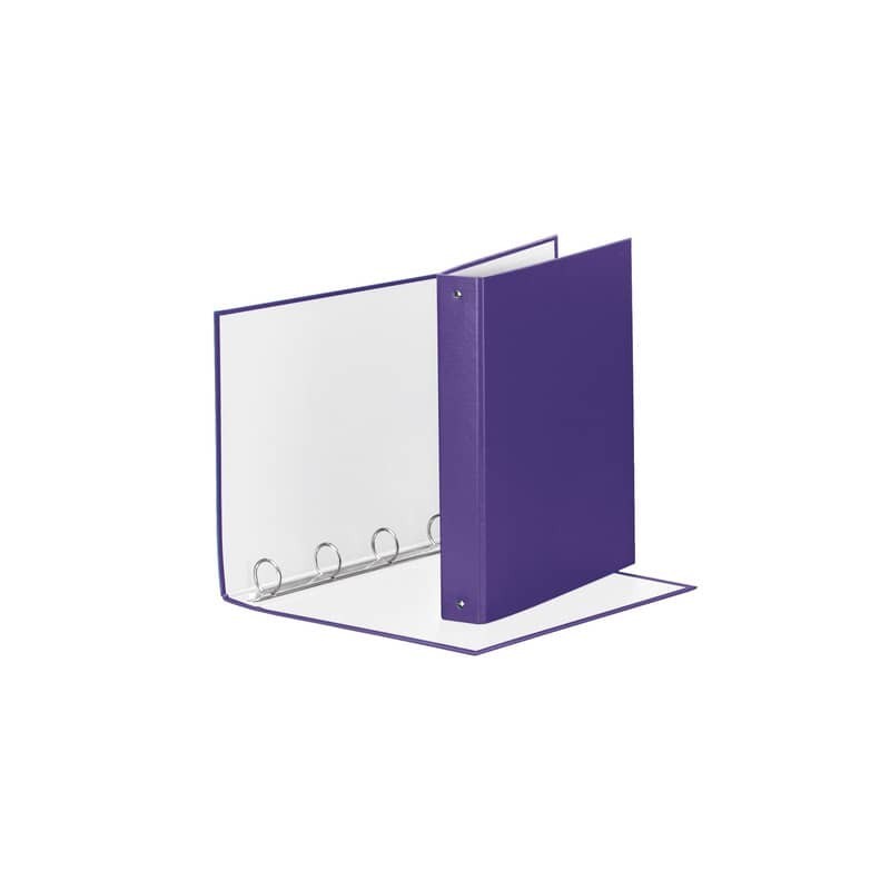 Raccoglitore Esselte Meeting a 4 anelli tondi 30mm cartone rivestito in PP viola 22x30cm dorso 4cm - 395792950