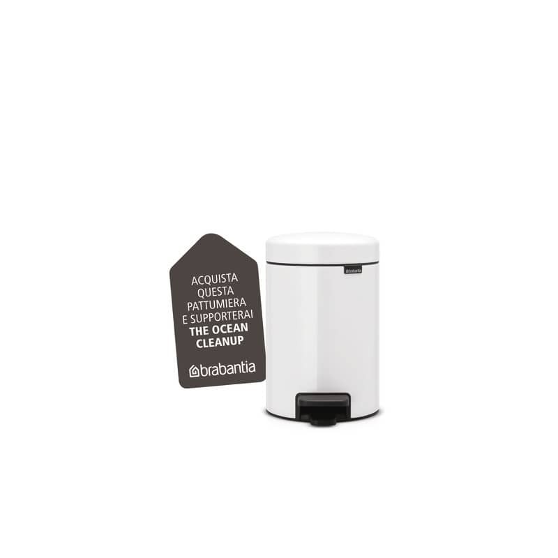 Pattumiera a pedale Brabantia Pedal Bin New Icon 16,5x23,5x26,5 cm bianco 3 litri - 112126