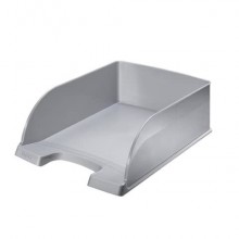 Vaschetta portacorrispondenza impilabile Leitz PLUS JUMBO in polistirolo A4 grigio metallizzato - 52330084 (Conf.4)