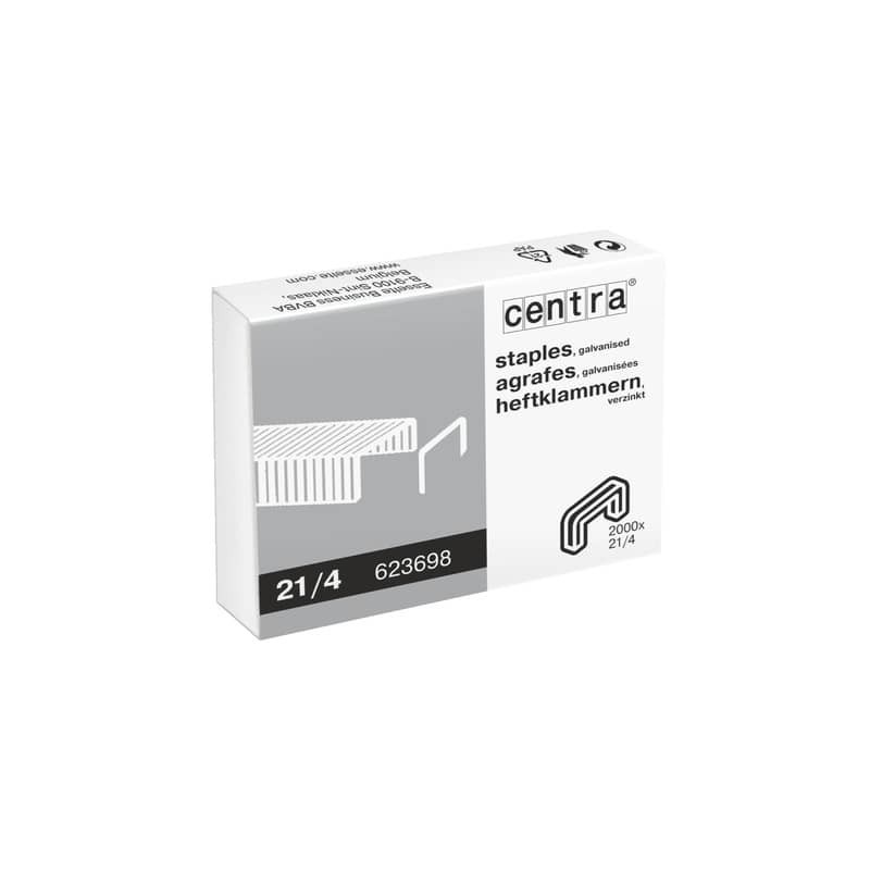 Punti per cucitrici CENTRA 21/4 mm passo 6 conf. da 2000 - 623698