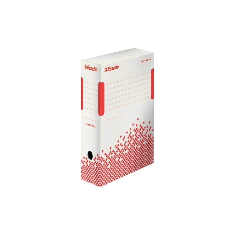 Scatola archivio Esselte SPEEDBOX dorso 10 cm bianco/rosso 10x25x35 cm 623908 (Conf.25)