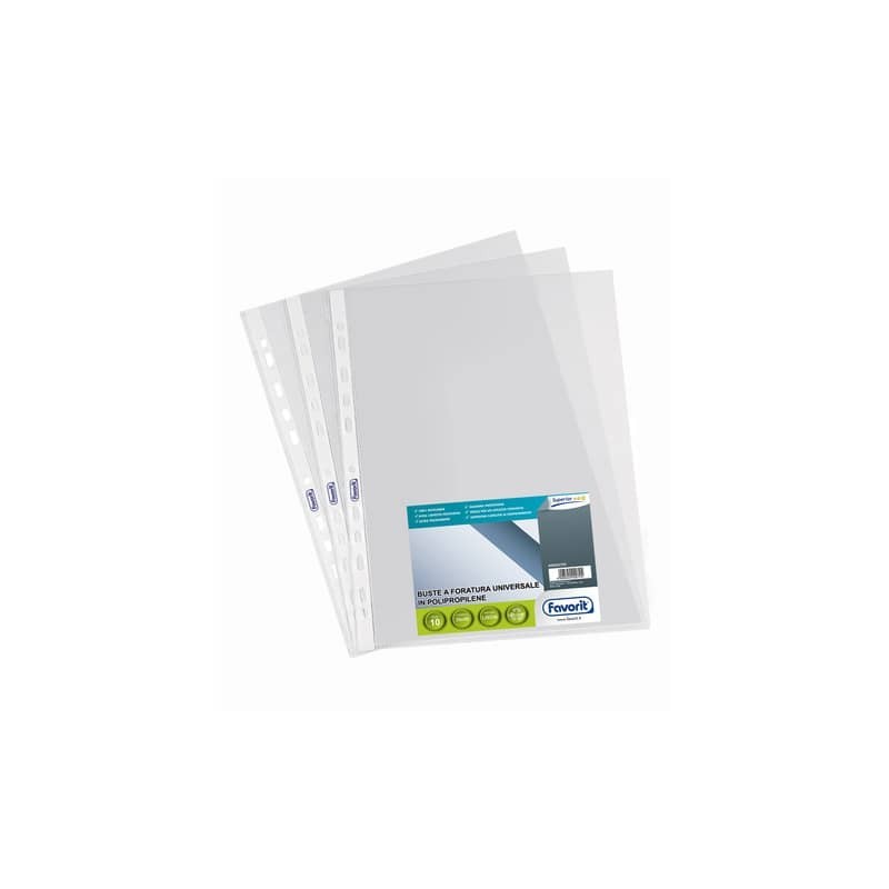 Buste trasp. a foratura universale FAVORIT liscie superior 35x50cm conf. da 10 - 400053759