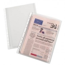 Buste a perforazione con soffietto alta capacità ELBA A4 21x29,7 cm trasparente buccia d'arancia conf. da 10 - 400148443