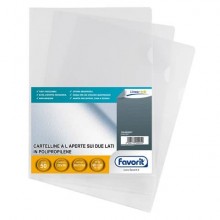 Buste a L non perforate FAVORIT Pratic medio spessore 22x30 cm trasp. buccia d'arancia  conf. da 50 - 100460001