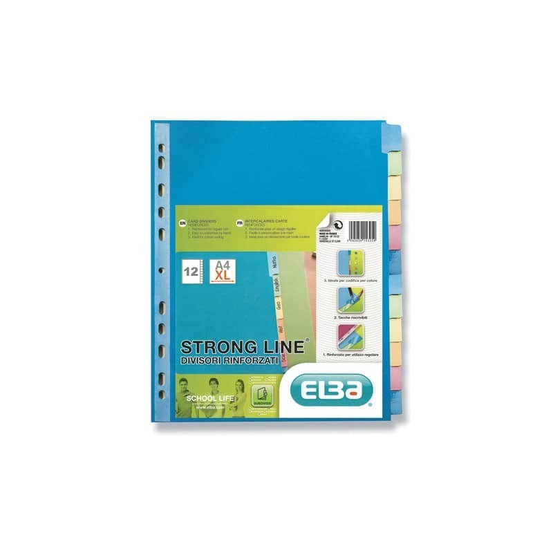 Divisore personalizzabile Favorit Strong Line A4+ 12 tacche neutre assortiti 400132505 (Conf.3)