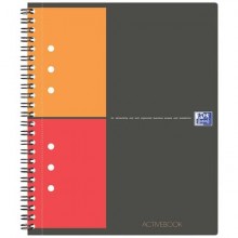 Blocchi spiralati OXFORD International Activebook A5+ grigio/arancio quadretti 5 mm 100102880