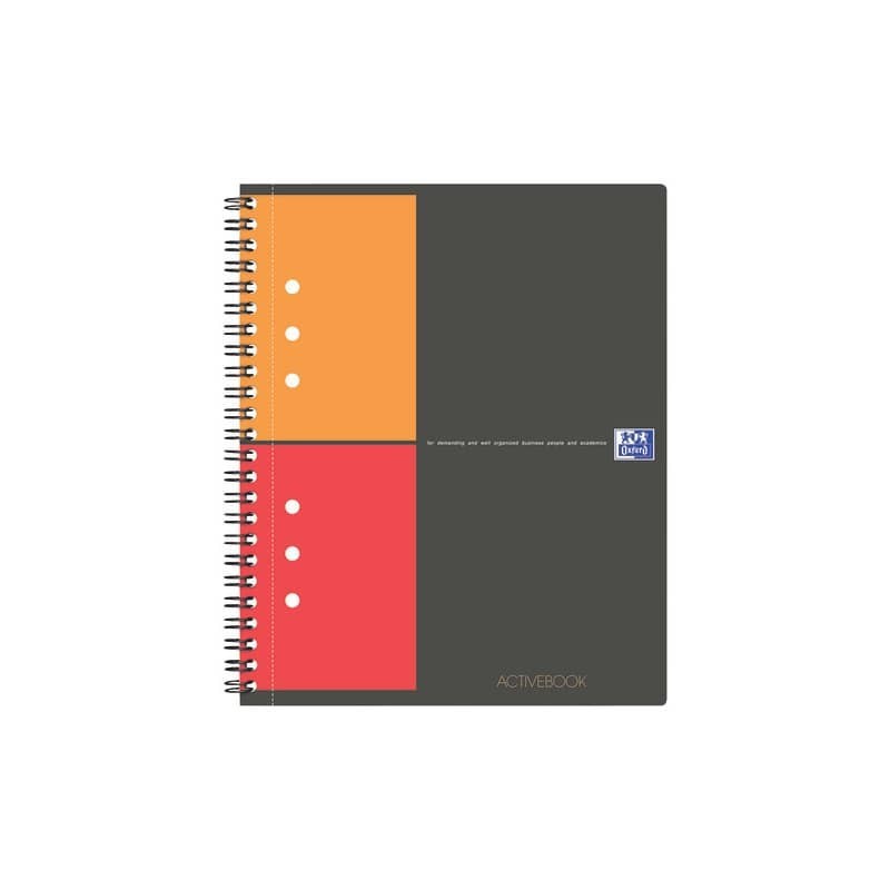 Blocchi spiralati OXFORD International Activebook A5+ grigio/arancio quadretti 5 mm 100102880