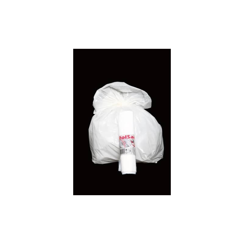Sacchi immondizia per rifiuti inorganici Rolsac 20 L 45x55 cm - 13 µm bianco - rotolo da 30 pezzi - 10245