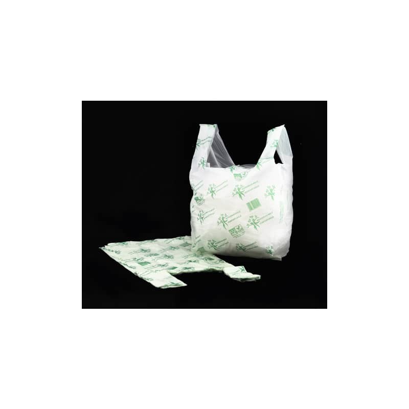 Shopper NESSUNO in mater-bi biodegradabile verde 30+10+10x60 cm cartone da 500 pz. - 21382