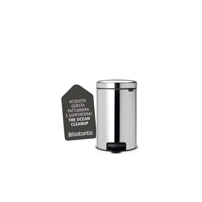 Pattumiera a pedale Brabantia Inox New Icon 12L 24x32,5x40 cm 12 litri Inox Lucido - 113581