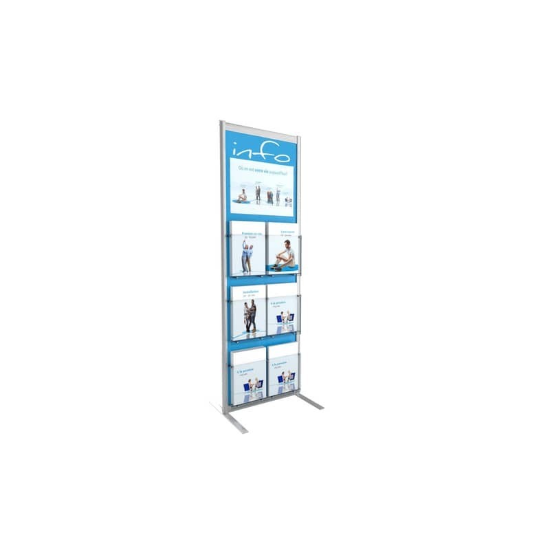 Espositore da terra Paperflow Infodisplay 7 scomparti alluminio K500035