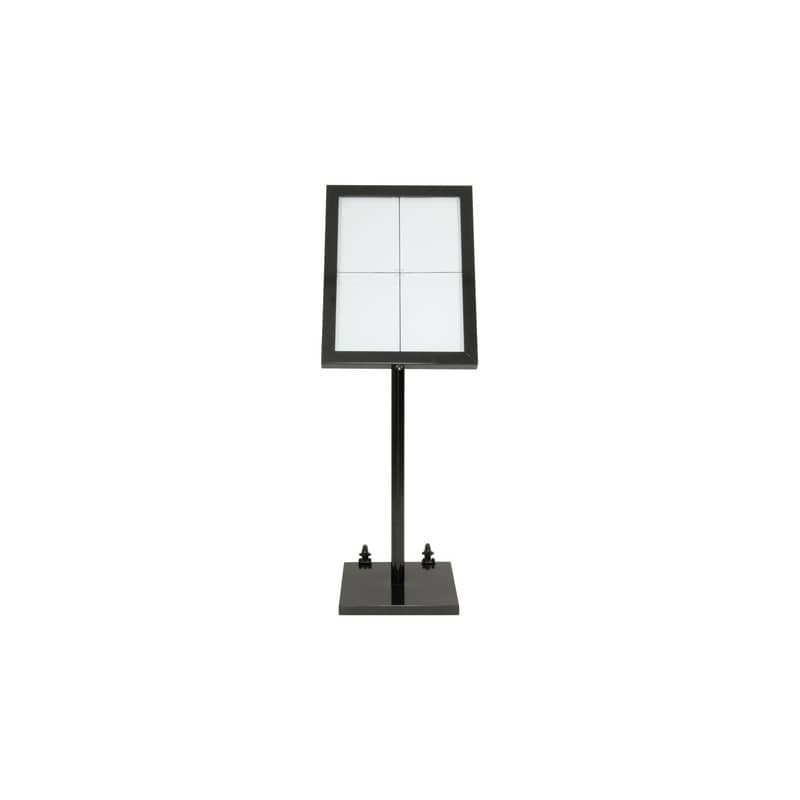 Espositore luminoso a LED Securit® Black Star in metallo 46x41x136 cm nero MCS-4A4-BL-SET