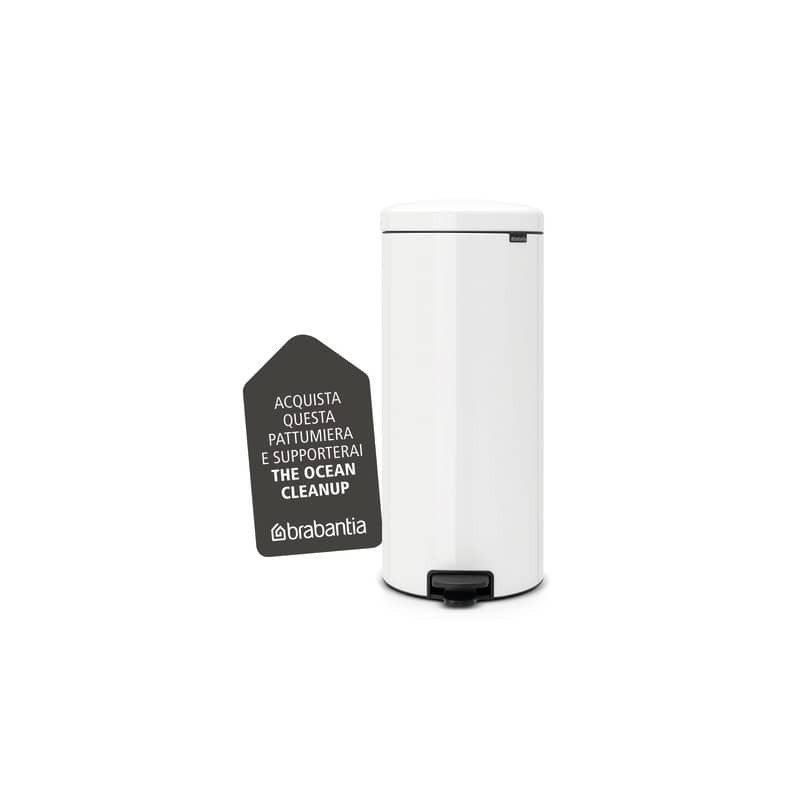 Pattumiera a pedale Brabantia Pedal Bin New Icon 30x38x68 cm bianco 30  litri 111785