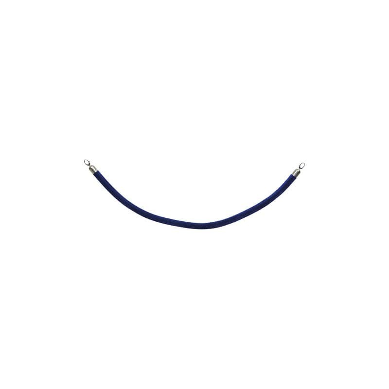 Cordone in velluto Securit® con finiture in cromo 1,5 m blu RS-CLRP-CHBU