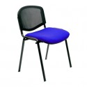 Sedia visitatore 4 gambe Unisit Dado D5N schienale in rete - rivestimento eco blu - Conf. 2 pezzi - D5N/2/EB