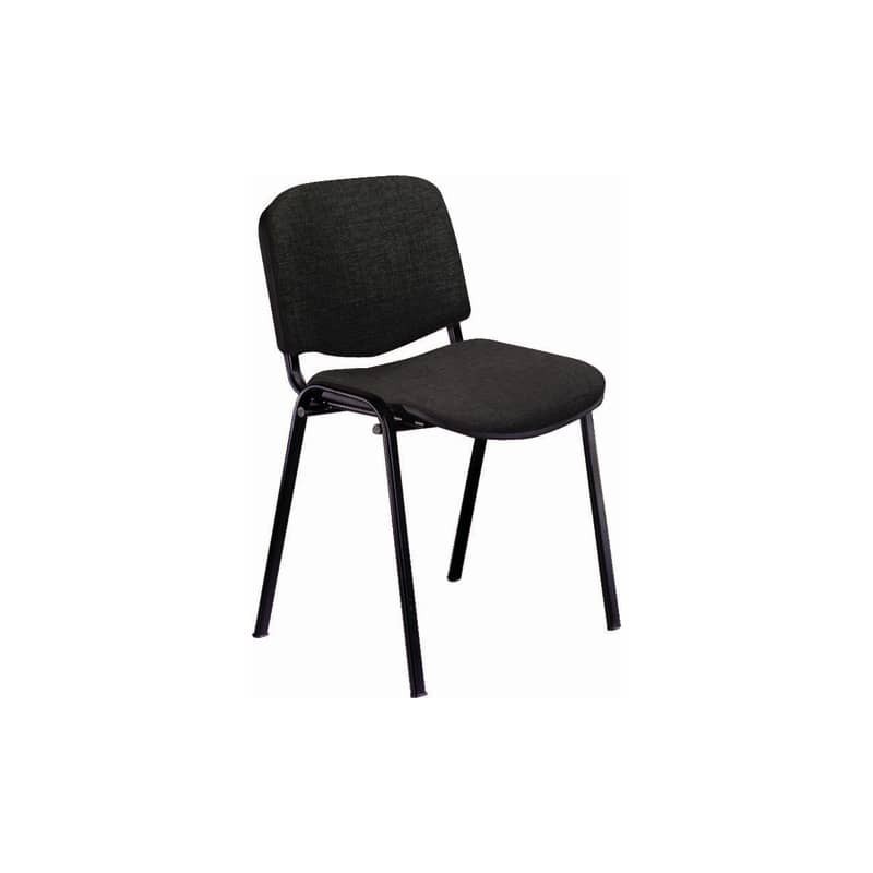 Sedia visitatore 4 gambe Unisit Dado D5S acciaio nero - rivestimento Eco - nero - conf. 4 pezzi - D5S/4/EN