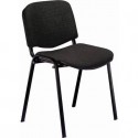 Sedia visitatore 4 gambe Unisit Dado D5S acciaio nero - rivestimento ignifugo nero - Conf. 4 pezzi - D5S/4/IN