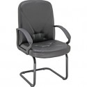 Poltrona visitatore su slitta Unisit Dante DNV Eco Smart - rivestimento ecopelle nero - DNV/KN