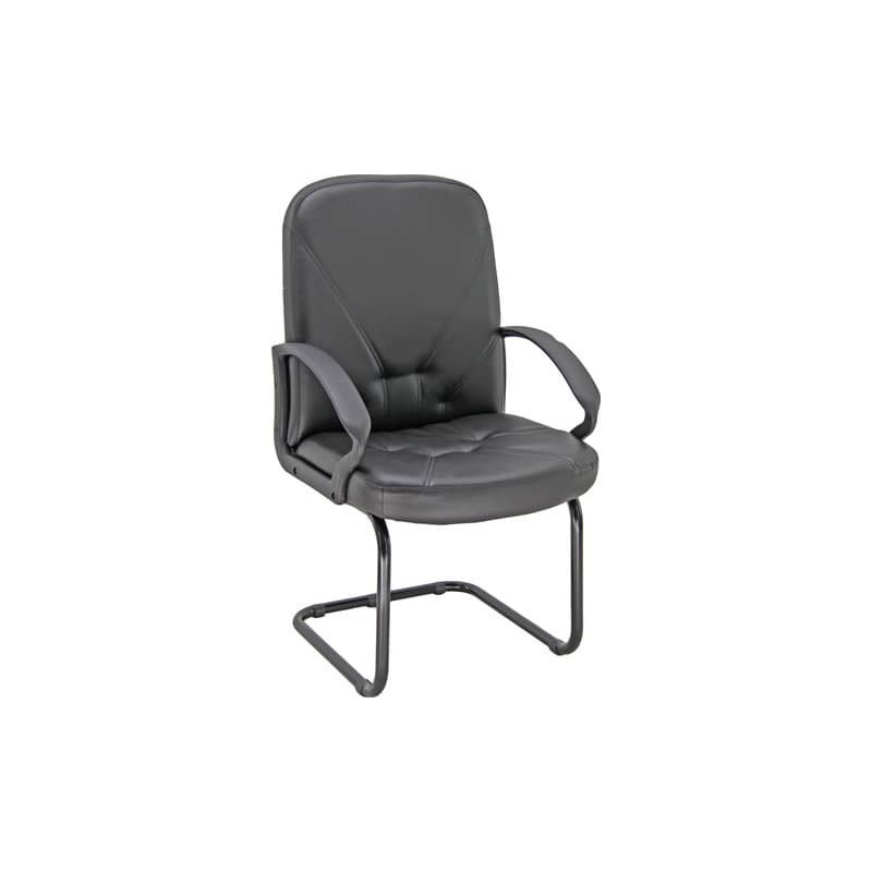 Poltrona visitatore su slitta Unisit Dante DNV Eco Smart - rivestimento ecopelle nero - DNV/KN