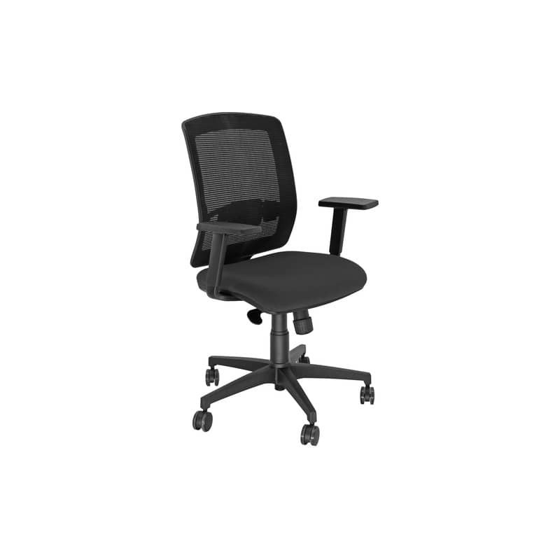 Sedia semidirezionale girevole Unisit Molly MLA - schienale in rete nero - rivestimento ignifugo nero - MLA/IN