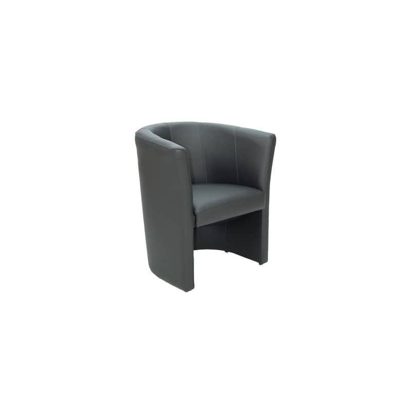 Poltroncina attesa 1 posto Unisit Monia MO1 - struttura in legno - rivestimento ecopelle nero - MO1/KN