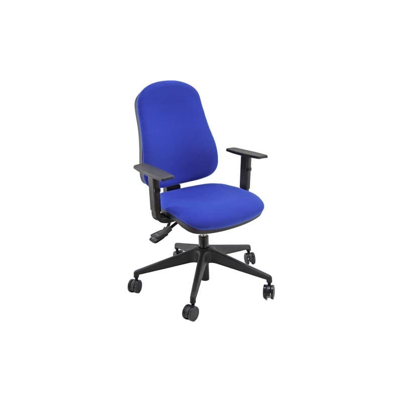Sedia operativa girevole Unisit Simple SISY Eco Smart - rivestimento Eco blu - con braccioli - SISY/BR/EB