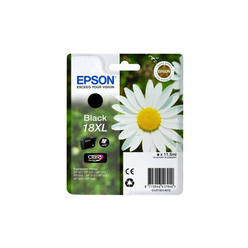 Cartuccia inkjet alta capacità ink pigmentato Margherite 18XL Epson nero C13T18114012