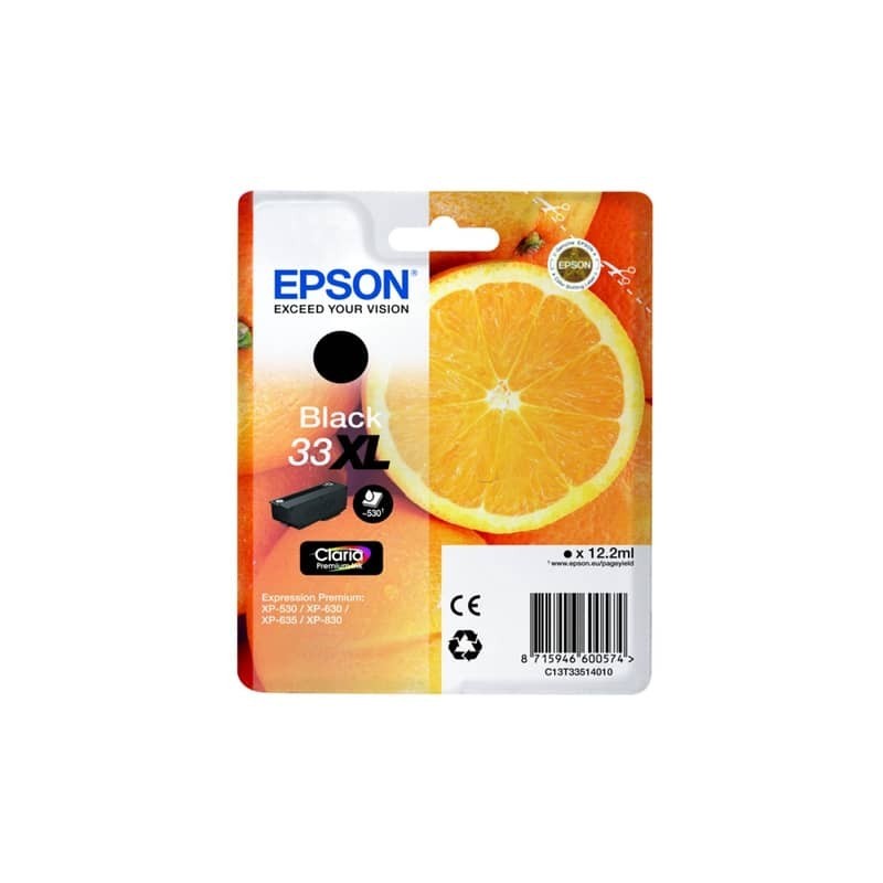 Cartuccia inkjet alta capacità ink pigmentato Arance T33XL Epson nero C13T33514012