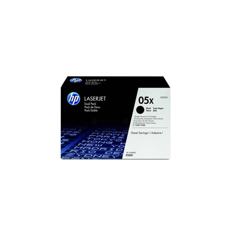 Toner alta capacità 05X HP nero  Conf. 2 - CE505XD