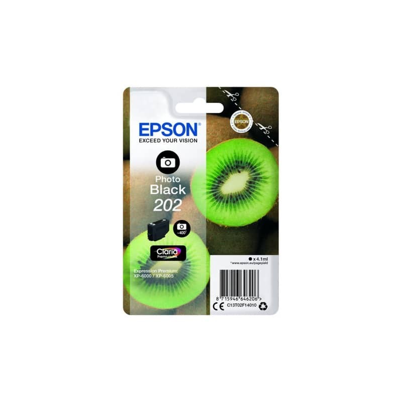 Cartuccia inkjet Kiwi 202 Epson nero fotografico C13T02F14010